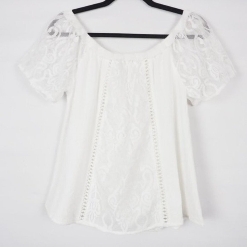Umgee Off Shoulder Lace Top White S